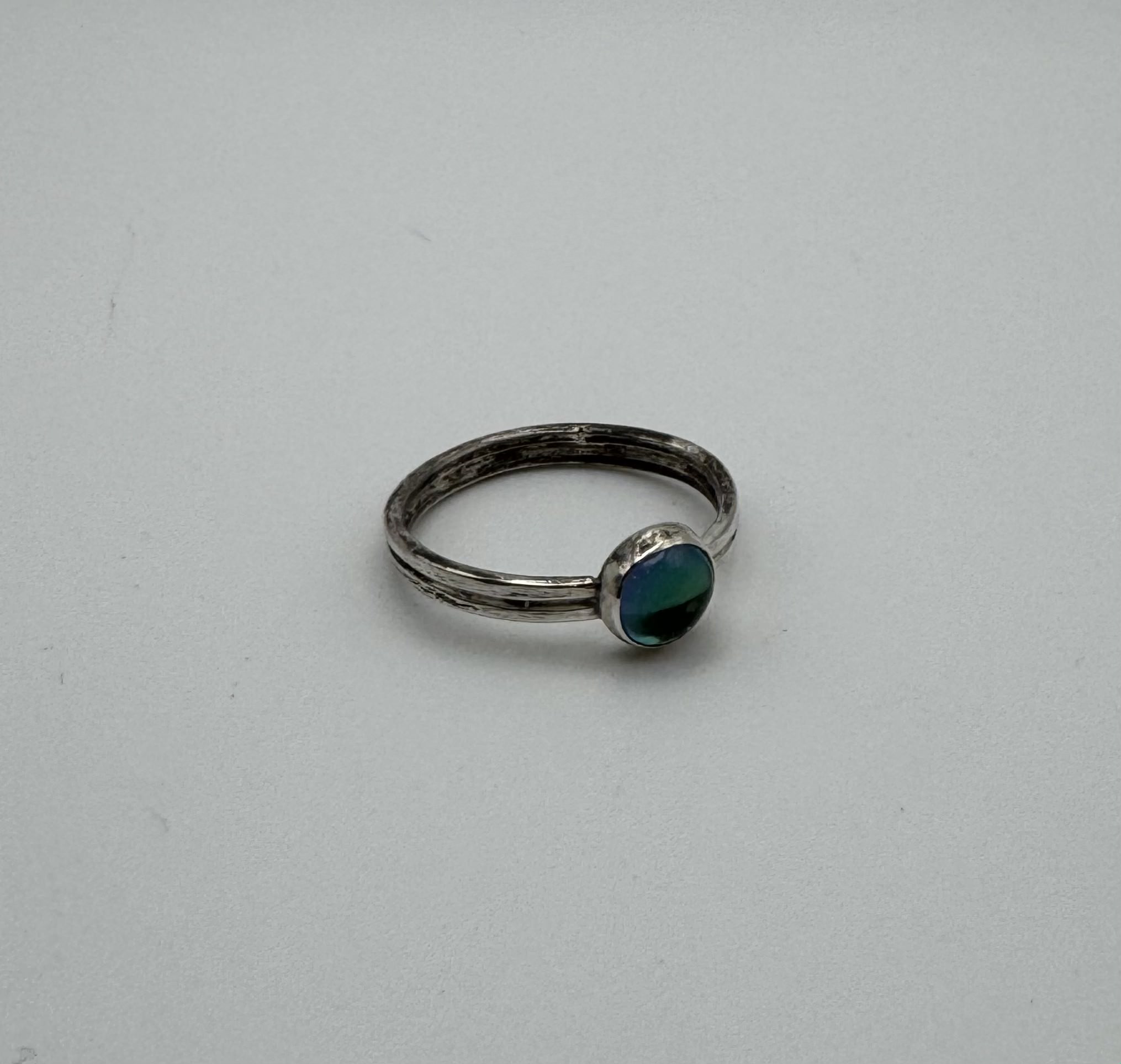 Topaz ring with double band