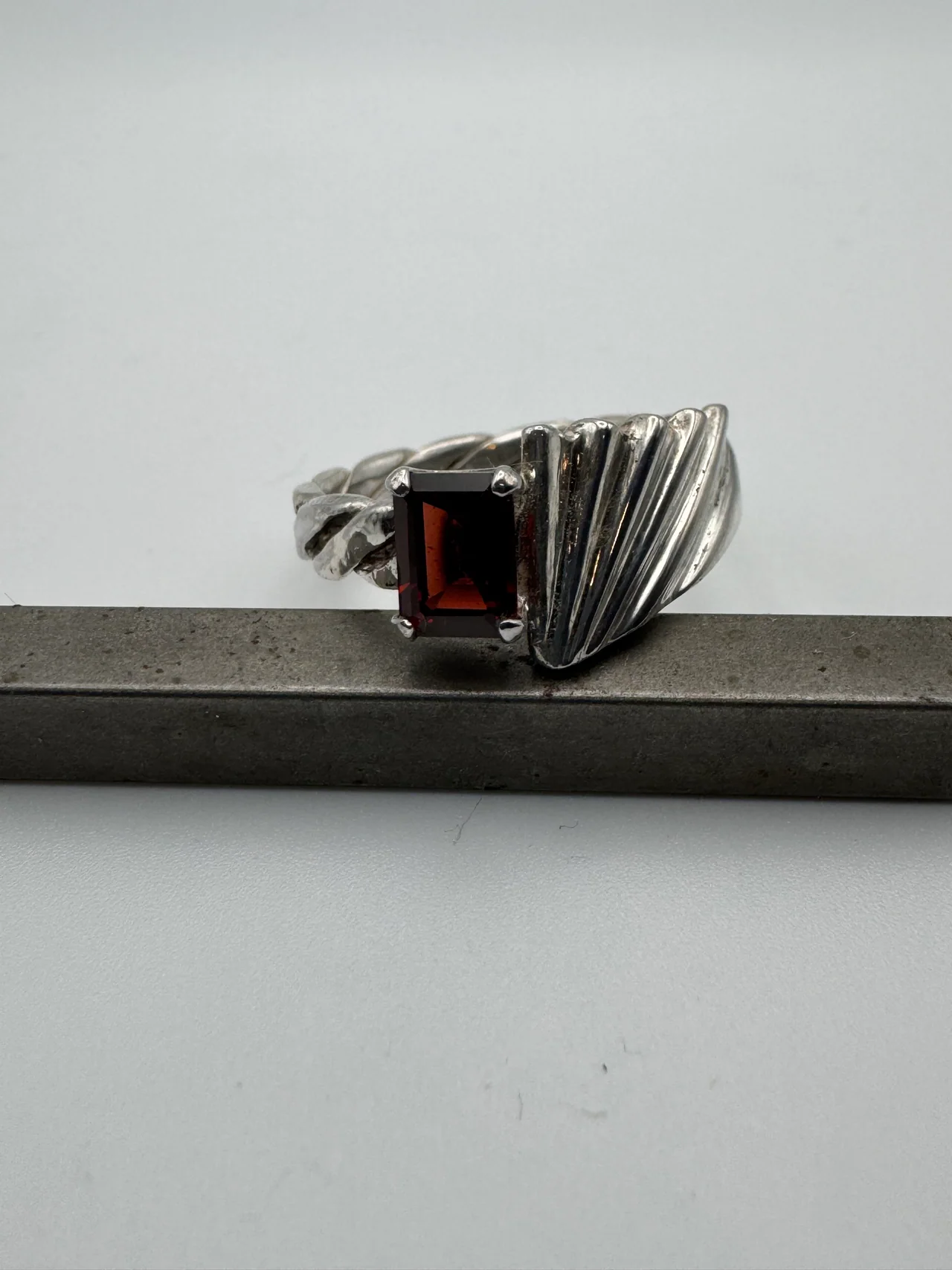 Winged garnet ring custom commission