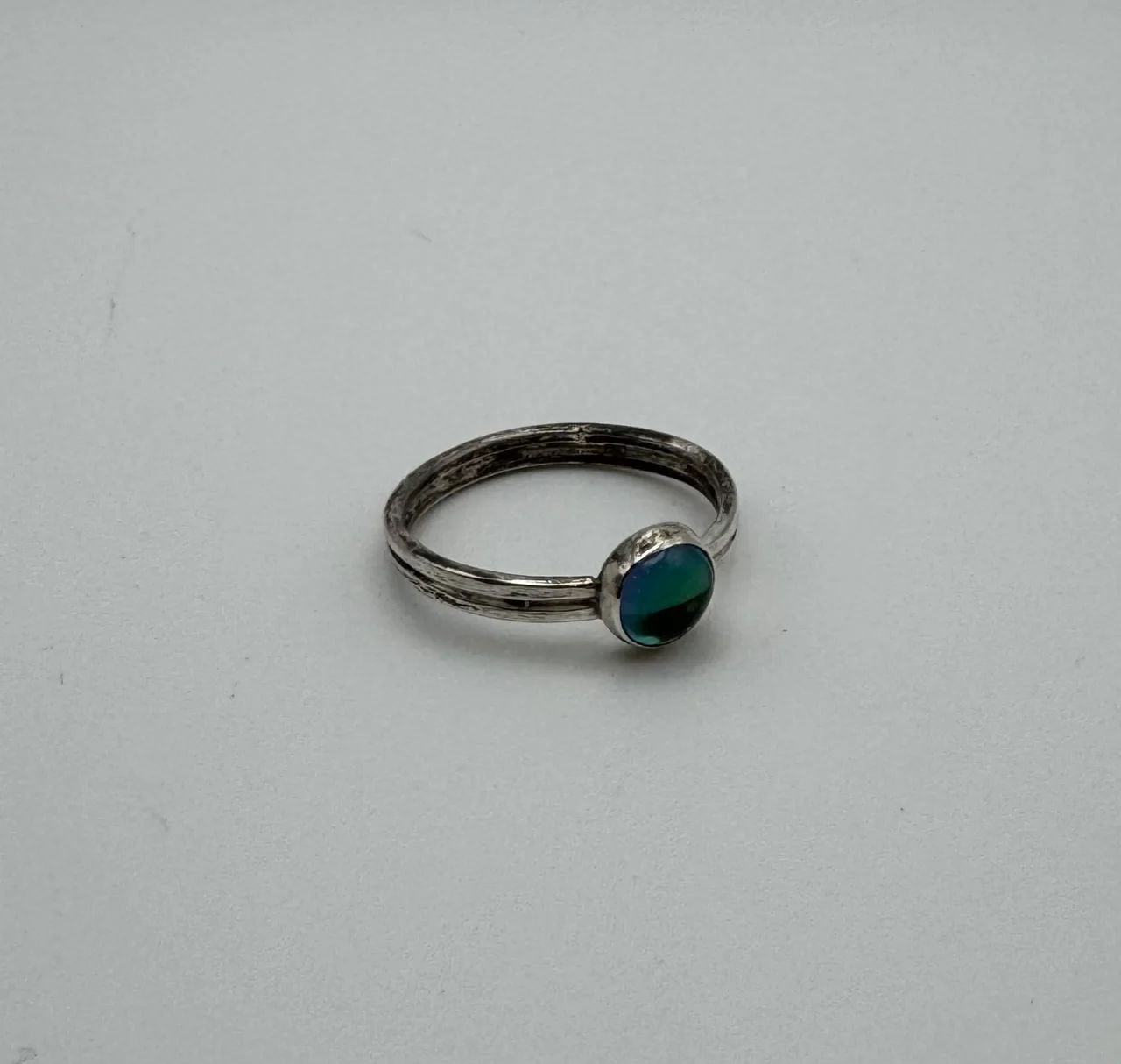 Topaz ring with double band